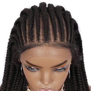 Synthetic Lace Front Cornrow/Box Braided Unit.